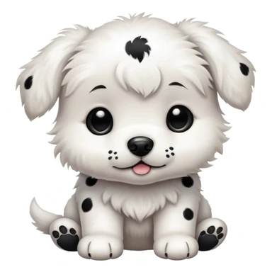 White auntie puppy with black spots sticker