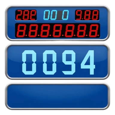 electronic score board blue (#00A3E0) and red (#F9423A) sticker