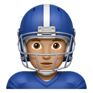 College football player helmet in a royal blue color Half face sticker