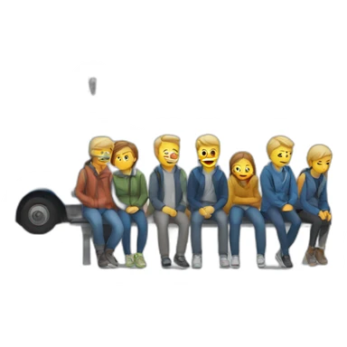 finnish people waiting for bus sticker