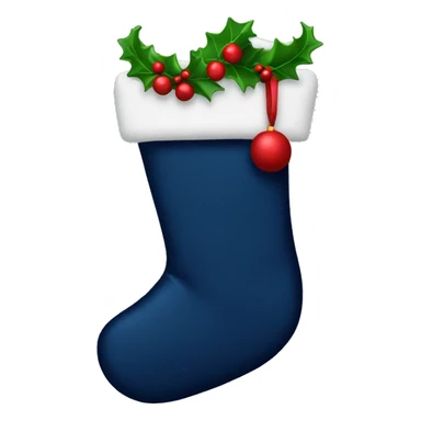Navy blue Christmas stocking  sticker