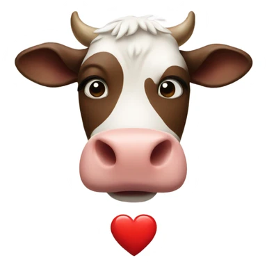Cow with heart hands sticker