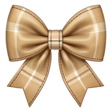 beige plaid bow sticker