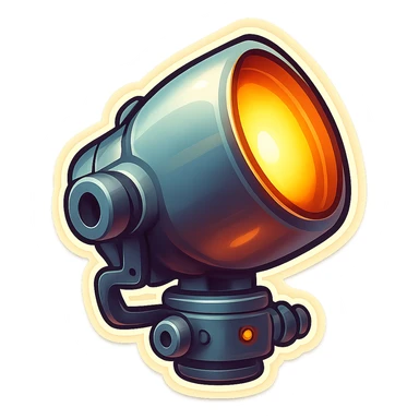 Render this spotlight pointing upward in retro stickers style. sticker