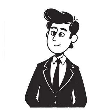 Political leader figure in suit with serious expression sticker