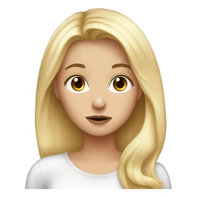 white girl blonde hair tan sending kisses to boy sticker