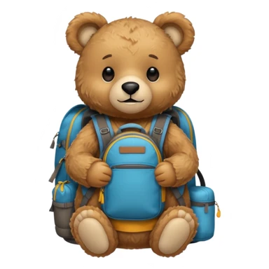 Teddy bear camping sticker