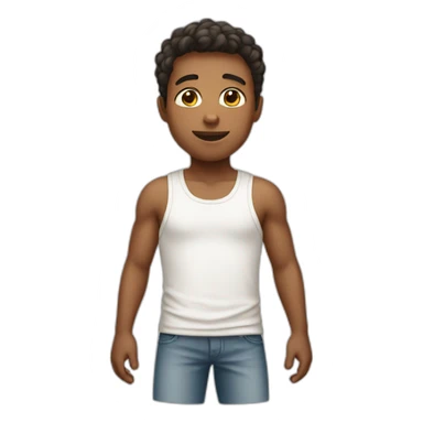 boy in undershirt sticker