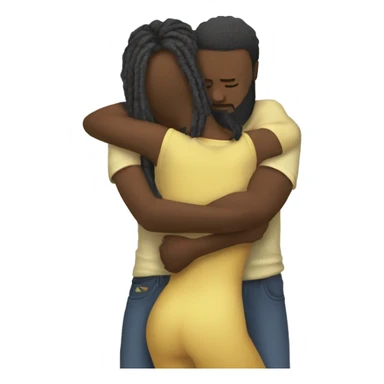 Neo soul dread head couple hugging body sticker