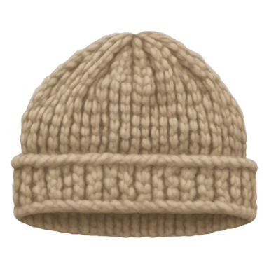 Beige knitted wool cap piece of clothing sticker