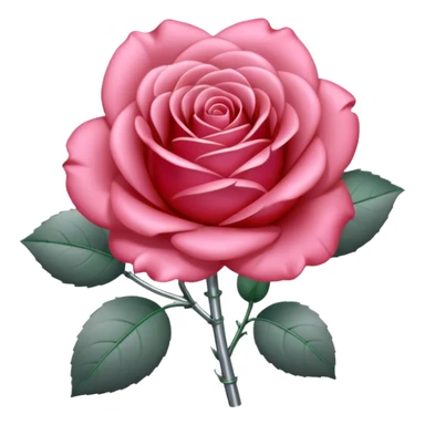 gray metal chrome rose, without green leaves, just flower sticker
