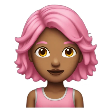 a girl, woke, pink hair, activist, flat, emoji sticker