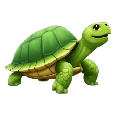 Un cornichon sur une tortue sticker