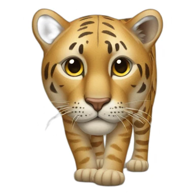 a big cat woth a tre beside sticker