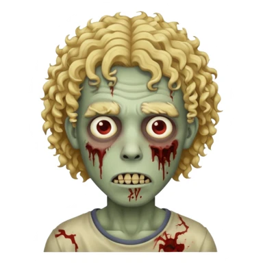 A men with curly blond hair zombie sticker