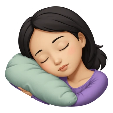 Black haired, tan-skinned Asian girl sleeping alone  sticker