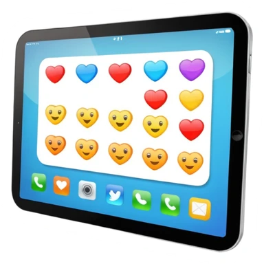 tablet with rounded corners, on the screen an online course sticker