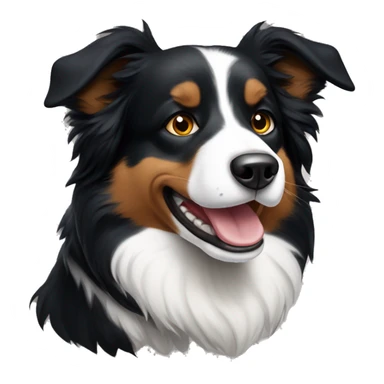 border collie con la mitad de la cara negra sticker