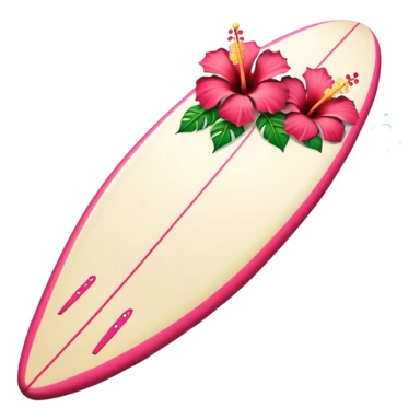 Summer surf board with hibiscus flowers  sticker