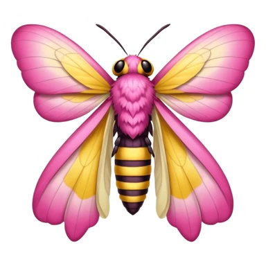 Can you generate a Dryocampa rubicunda a.k.a Rosy maple moth emoji sticker