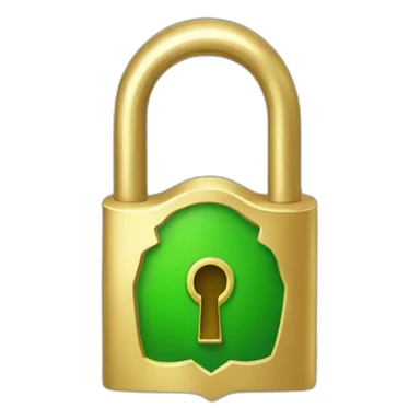 golden lock with green arrows sticker