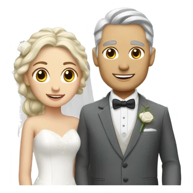 blonde bride and groom with gray hair sticker