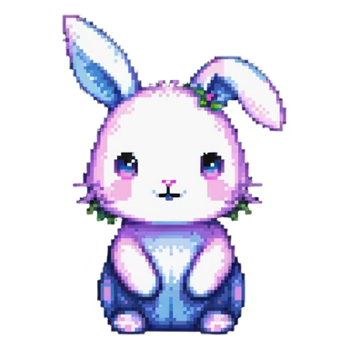 kawaii bunny with gentle gradients sticker