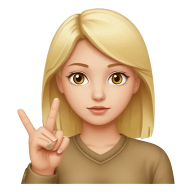 Blonde girl with hazel eyes giving middle finger sticker