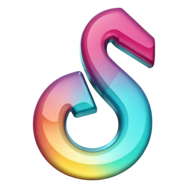 tiktok logo thats glowing transparent background but make it shiny glow sticker