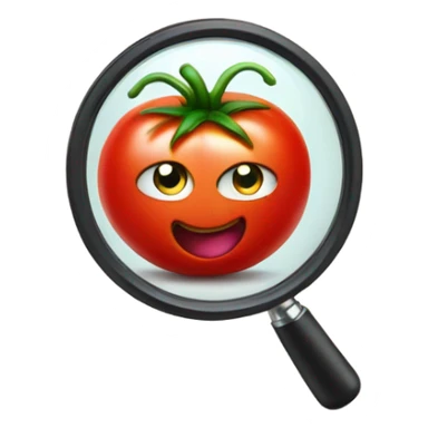 happy tomato with magnifying glass in hand sticker