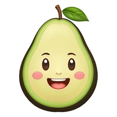 avocado with mouth sticker