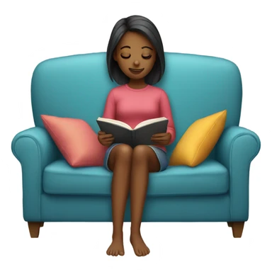 Girl reading on the couch sticker