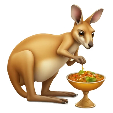 kangaroo eating indian food sticker