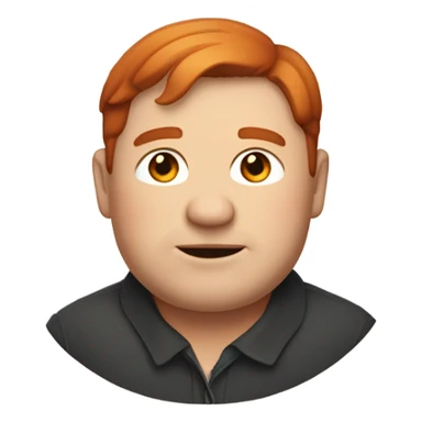 A slightly chubby middle aged man with short red hair parted in the middle sticker