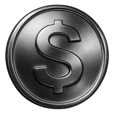 shiny chrome coin with the letter S sticker