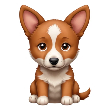 Red heeler puppy with one ear up and one ear down sticker