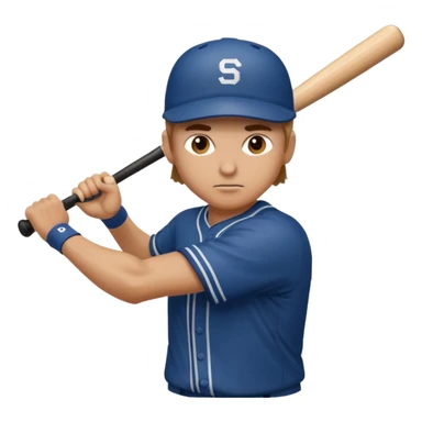 baseball player batting sticker