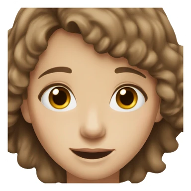 Girl with brown hair, hazel eyes braces and fair skin sticker