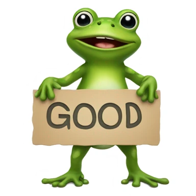 Frog holding a sign saying, "you're good" sticker
