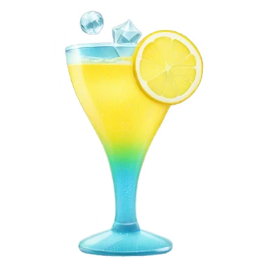 Colorful drink with small ice disco ball on side of cup like a lemon slice sparkle  sticker