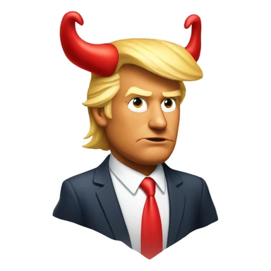 Donald trump with red horns and tail sticker