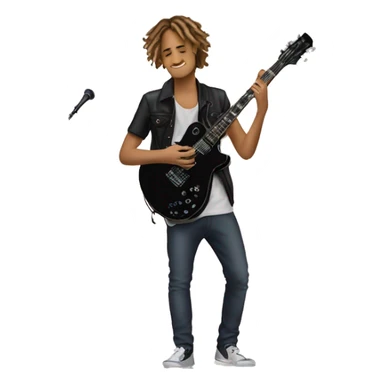 Nekfeu on the stage with some instruments on  sticker