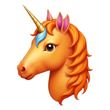 Orange unicorn ￼ sticker