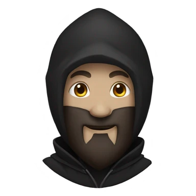bald human rogue with brown beard and black hood happy sticker