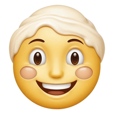 a smiley face with cream all over the face sticker