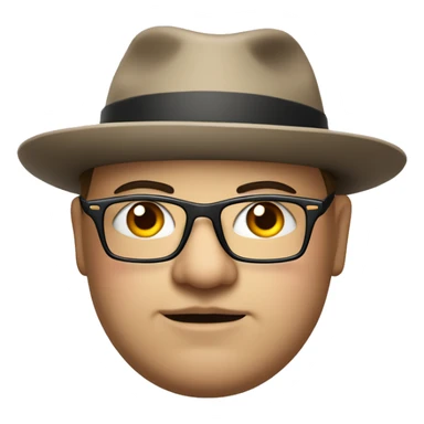 Fat man with a hat and glasses with a shirt with a design of a female hand on hit ￼ sticker