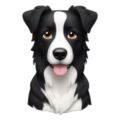 dog, short-hair, black-hair, white-chest, white-line-down-face, black-face, black-head, border-collie, mcnab sticker