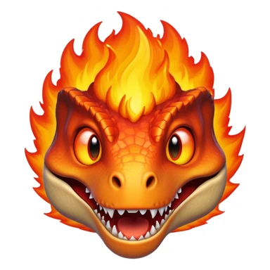 dinosaur face on fire sticker