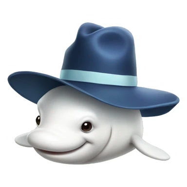 Beluga with a hat  sticker