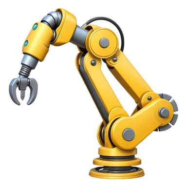 Industrial Arm – Yellow robotic arm, gripping tool sticker